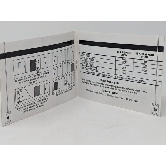 Elevator Action (Nintendo NES, 1991) Video Game Manual VTG - Picture 6 of 6